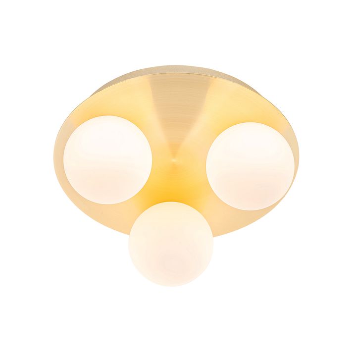 Moderne badkamer plafondlamp messing 3-lichts - Cederic