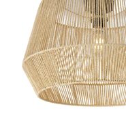 Plafondlamp-zwart-met-beige-papieren-kap-50/50/30---Combi