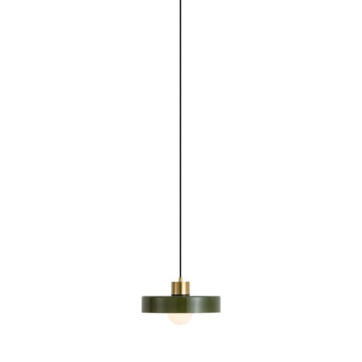 Retro-Pendelleuchte Messing mit Grün für 1-Phasen-Schienensystem - Iconic Jina
