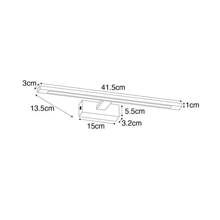 Nástenná lampa biela 41,5 cm vrátane LED IP44 - Jerre