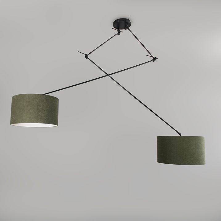 Ripatslamp must koos lambivargiga 35 cm roheline reguleeritav 2-valgusti - Blitz