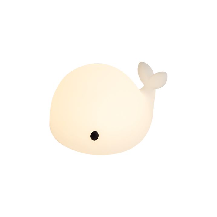 Pöytävalaisin valkoinen 30cm sis. LED himmennettävä IP54 ladattava - Baby Whale