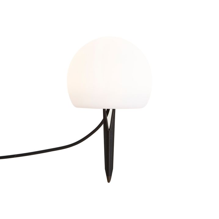 12V-System schwarz 7m mit 3 Aussenleuchten weiss 12cm inkl. LED IP44 - Voltaire Luno