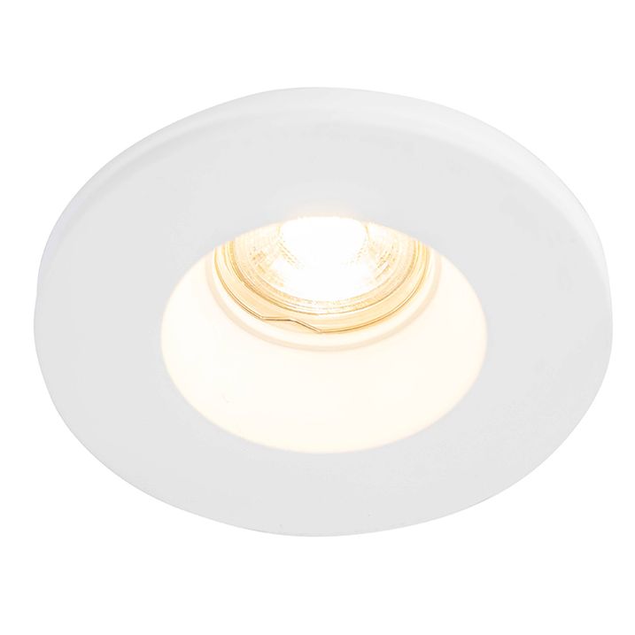 Set of 6 Recessed Spotlights White 13 cm Round - Gypsy Stucco