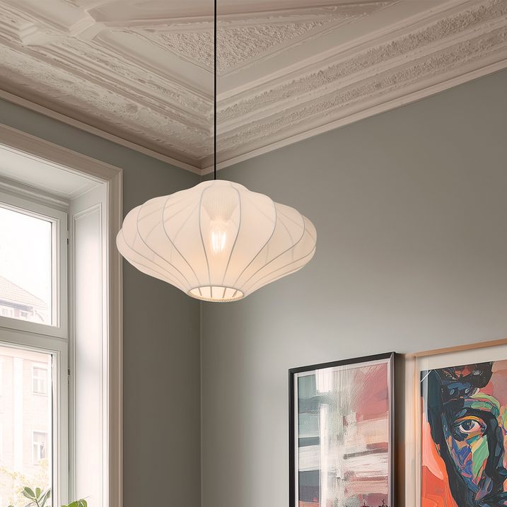 Design függőlámpa fehér selyem 50 cm - Plu