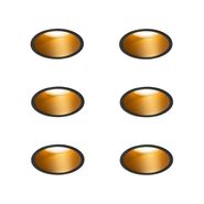 Set-di-6-faretti-da-incasso-moderni-neri-con-oro-GU10-70mm-IP44---Dept