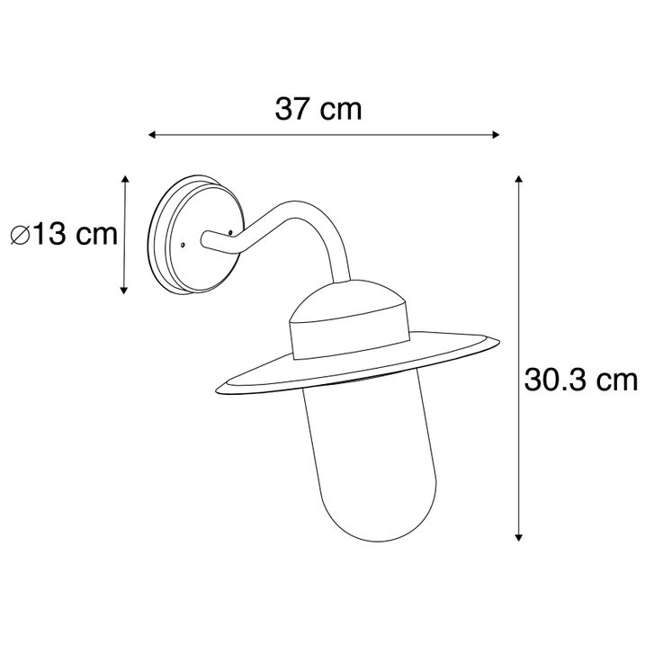 Inteligentná rustikálna nástenná lampa antracit IP44 vrátane wifi E27 - Kansas