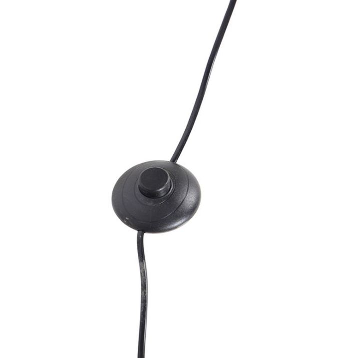 Rustikálny trojnohý vintage drevený s tienidlom z ľanu čierny 45 cm - Tripod Classic