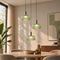 Design hanglamp gunmetal met groen glas, incl. LED 3-staps dimbaar, 3-lichts Easylift - Fiera
