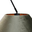 Zidna-lampa-crna-sa-duplim-plišanim-abažurom-zelene-boje-i-zlatnom-unutrašnjošću---Blitz
