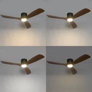Ventilatore-da-soffitto-nero-con-legno-131,5-cm-con-LED-dimmerabile-con-telecomando---Jerri