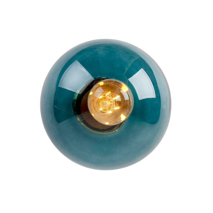 Candeeiro de teto inteligente latão com vidro azul oceano incl. Wifi ST64 - Pallon