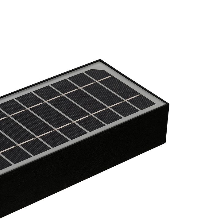 Udendørs væglampe sort med dæmpbart lys og sensor på solenergi - Kayo