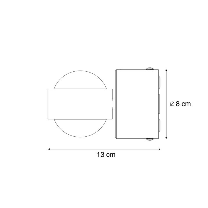 Дизайнерска стенна лампа тъмен бронз с LED IP44 - Lens