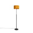 Candeeiro-de-pé-preto-com-abajur-de-veludo-amarelo-ocre-com-dourado-35-cm---Parte