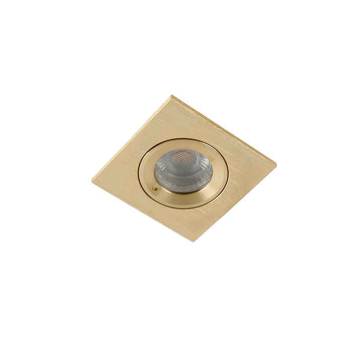 Set van 6 moderne inbouwspots goud vierkant IP44 - Xena