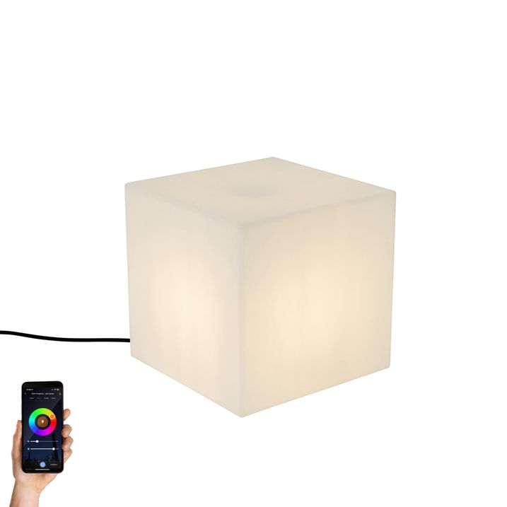 Pametna Ulična Lampa Bela 30 cm Kvadrat Uključujući LED A60 IP44 - Nura