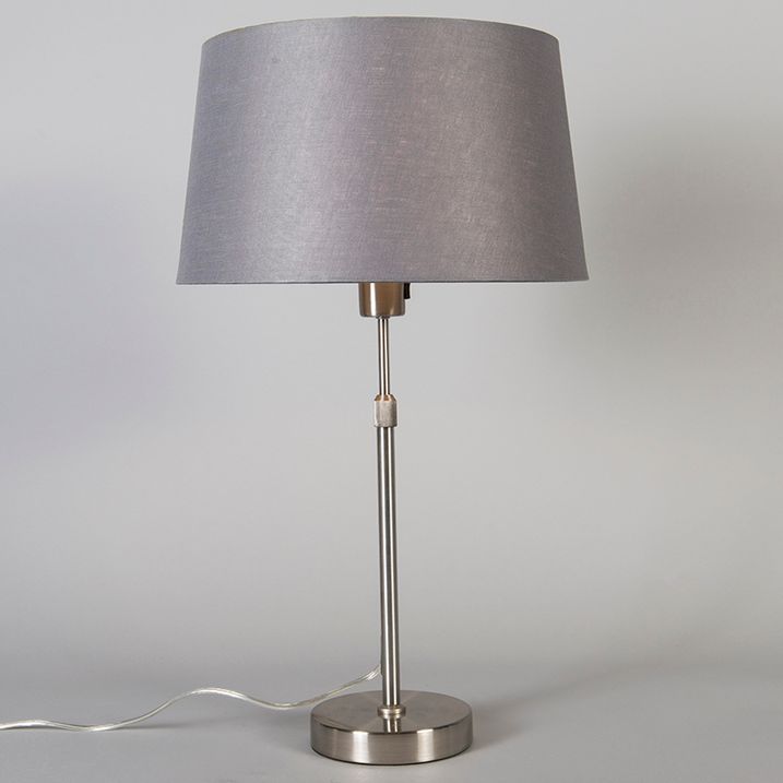 Stolní lampa ocelová s šedým stínítkem 35 cm nastavitelná - Parte
