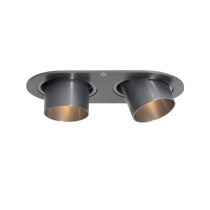 Spot encastré arrondi métal canon de fusil GU10 35 mm inclinable 2 lumières - Installa