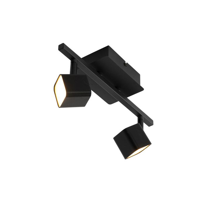 Moderne loftslampe sort inkl. LED 2-lys - Nola