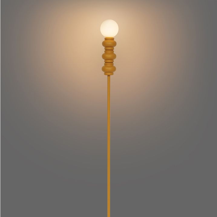 Retro podna lampa senf žuta sa matiranim staklom - Fedde