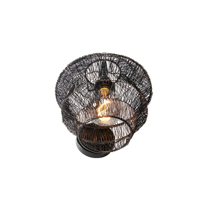 Orientálna nástenná lampa čierna - Vadi