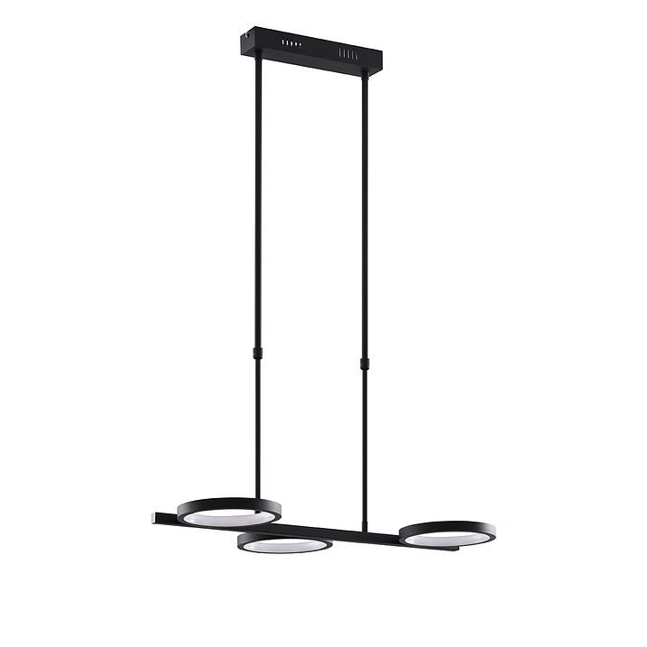 Modern pendellampa svart inkl LED 3-stegs dimbar 3-ljus - Vivé