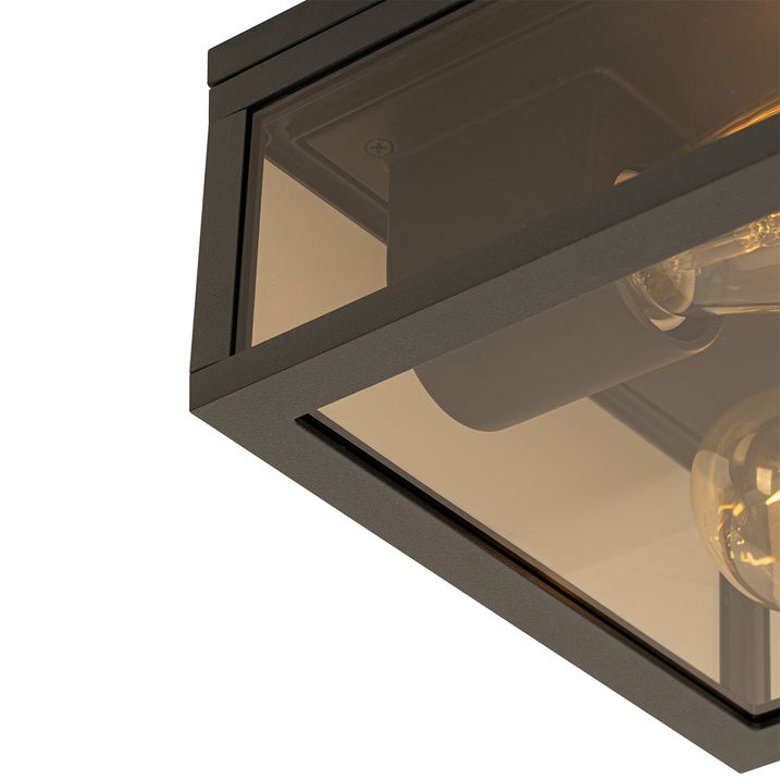 Laelamp must suitsuklaasiga 2-valgusti IP44 - Charlois