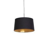 Hanglamp-met-katoenen-kap-zwart-met-goud-50-cm---Combi
