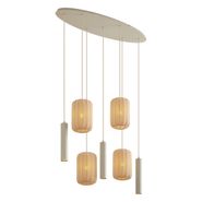 Japandi-piekaramā-lampa-bēša-ar-7-gaismām---Pluni-Tuba