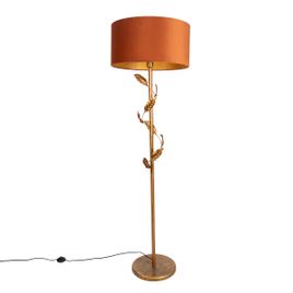 Lampă de podea aurie cu abajur portocaliu și interior auriu 50cm - Linden