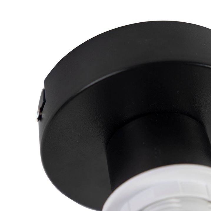 Ceiling Light With Velours Shade Blue with Gold 20 cm - Combi Black