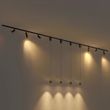 Moderne-skinnesystem-med-6-spots-og-4-pendellamper-Easylift-mørk-bronze-1-faset---Slimline-Uzzy-Tira