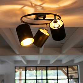 Plafonnier moderne noir 3 lumières - Lofty
