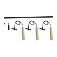 Moderan-šinski-sistem-crni-sa-3-viseće-lampe-zlatne-boje-sa-staklom-boje-ćilibara-1-fazni---Slimline-Loyce