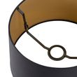 Abat-jour-en-coton-noir-32/25/18-avec-intérieur-doré