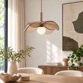 Suspension design bronze foncé avec verre ambré - Kemner