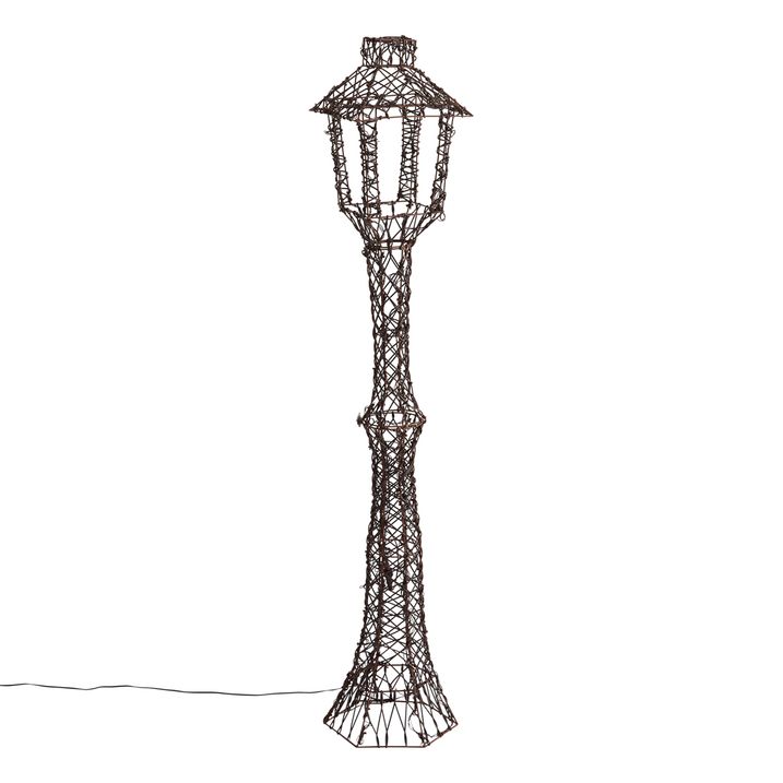 Kerst buiten lantaarn bruin rotan 150cm incl. LED IP44 - Faro