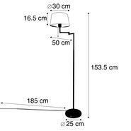 Klasična-podna-lampa-bronzana-sa-podesivim-belim-abažurom---Ladas-Fix