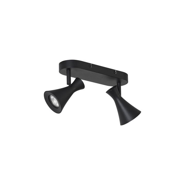 Foco de techo moderno negro 2-luces ajustable - Triangle