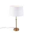 Stolná-lampa-bronzová-s-tienidlom-z-ľanu-biela-35-cm---Parte
