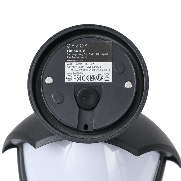Lampa de perete inteligentă de exterior neagră cu sticlă opal incl. LED IP54 - Classica