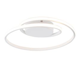 Designové stropní svítidlo bílé vč. LED 3-stupňový stmívač - Krula