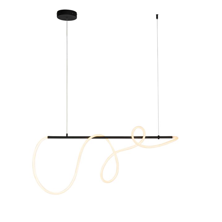 Candeeiro de suspensão design preto com LED regulável em 3 níveis - Danisha