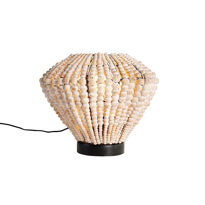 Orijentalna stola lampa bež sa perlama - Moti