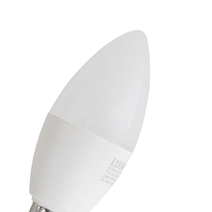 E14 Dimmable LED spuldze C37 Opāla 4.9W 470lm 2700-6500K