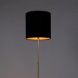 Lampadaire-or/laiton-avec-abat-jour-en-velours-noir-40/40-cm---Parte