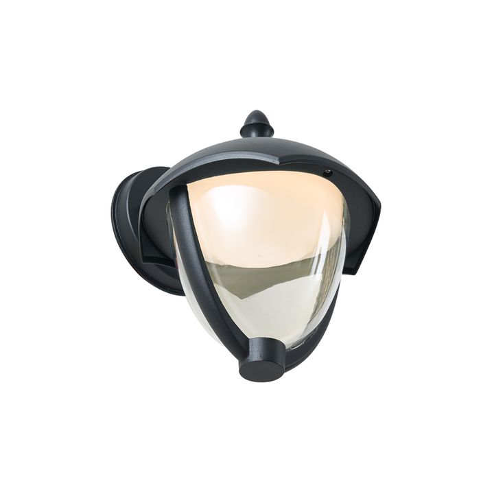 Smarte Aussenwandleuchte schwarz mit Klarglas inkl. LED IP54 - Classica
