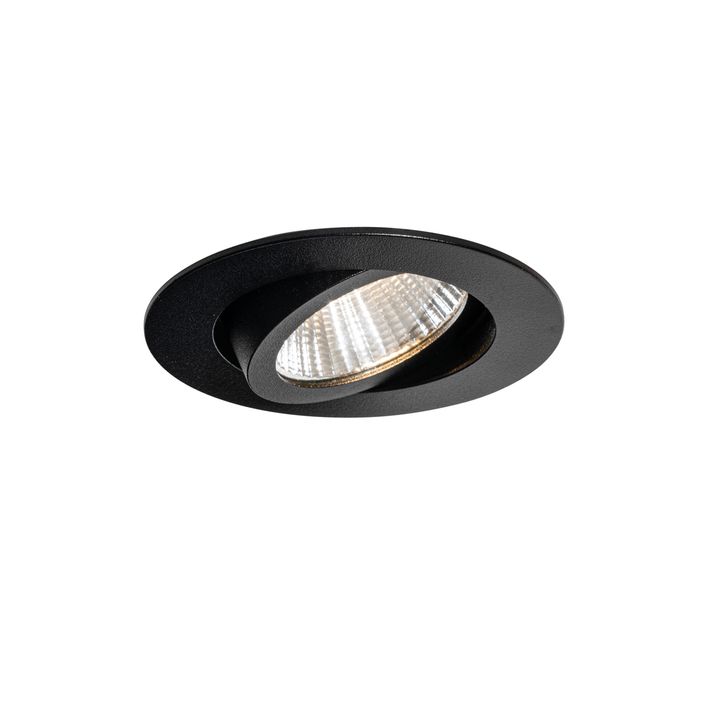 Infälld spotlight svart 6,8 cm inkl. LED 545 lm dimbar IP65 - Gaius