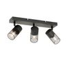 Candeeiro de teto industrial preto 3 luzes ajustável - Jim